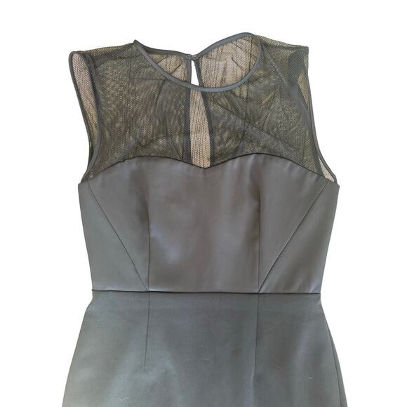 REISS gorgeous navy mixed media cocktail body-con mesh satin dress NWOT - Picture 6 of 9